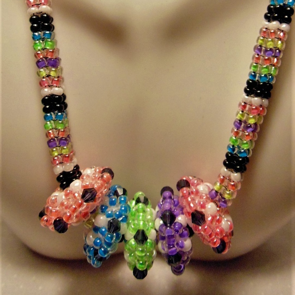 Satellites Necklace, Neon Necklace - Picture 2 of 3